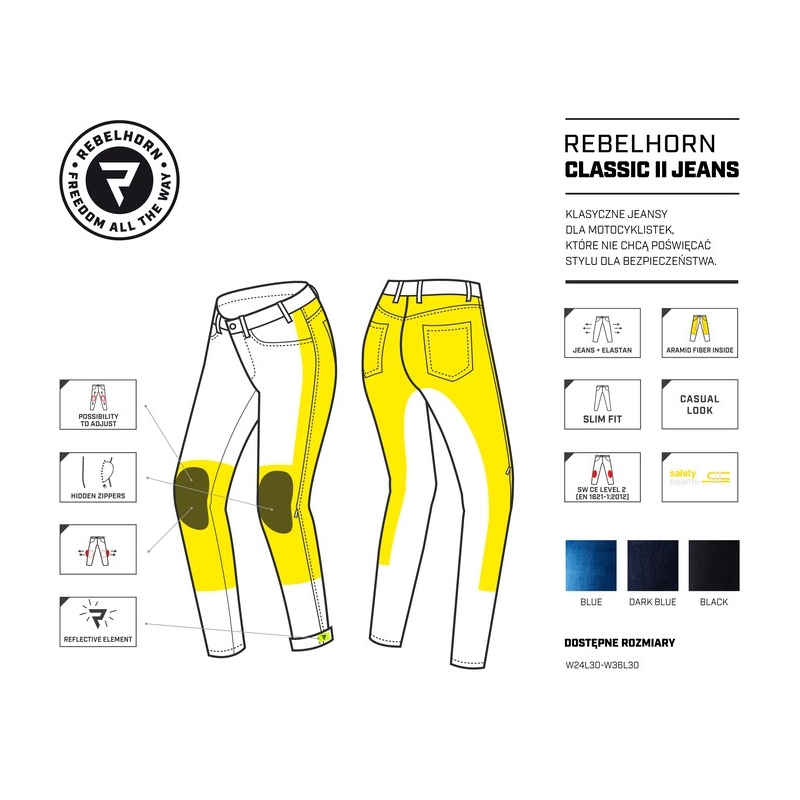 Ženske kavbojke Rebelhorn Classic II Black Motorcycle Jeans razprodaja