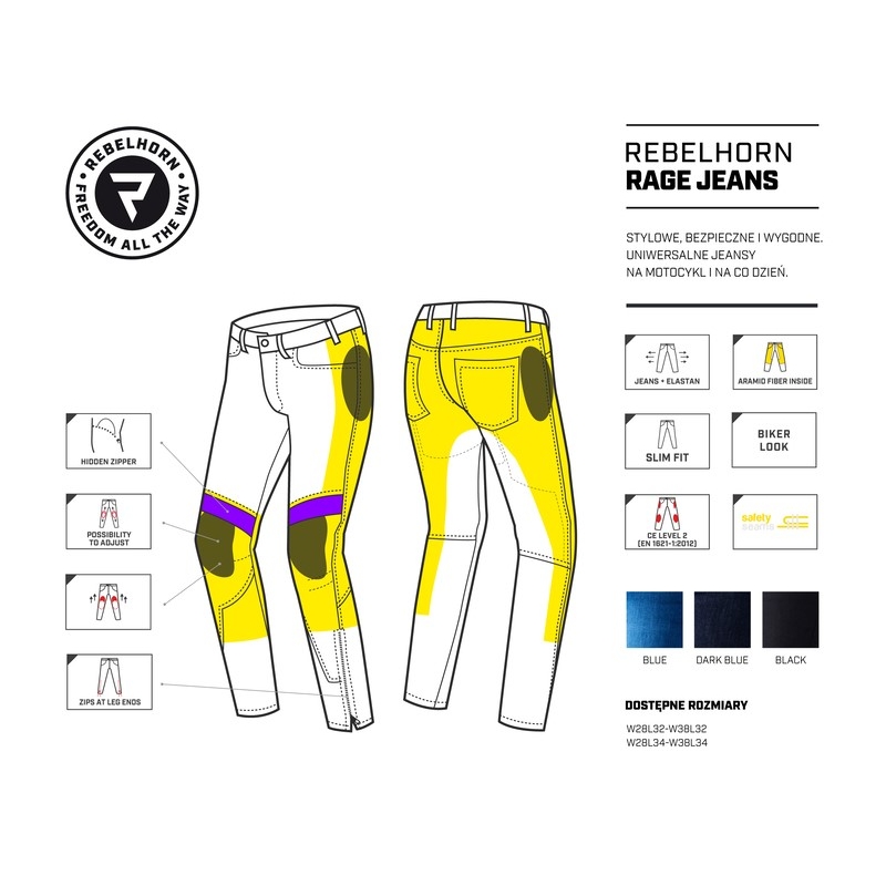 Rebelhorn Rage Black Motorcycle Jeans razprodaja