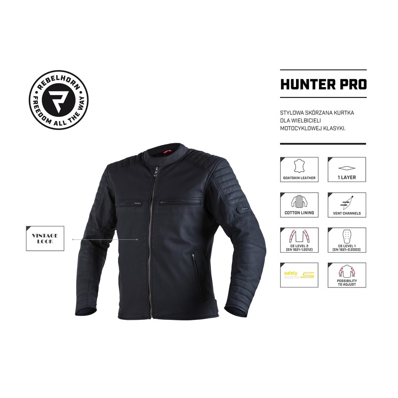 Rebelhorn Hunter Pro Black motoristična jakna razprodaja