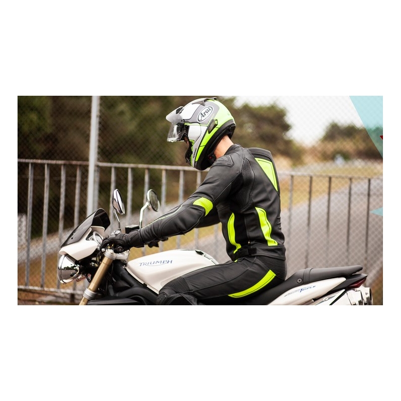 Motoristična jakna Ozone Volt black-fluo yellow