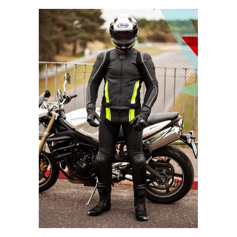 Motoristična jakna Ozone Volt black-fluo yellow