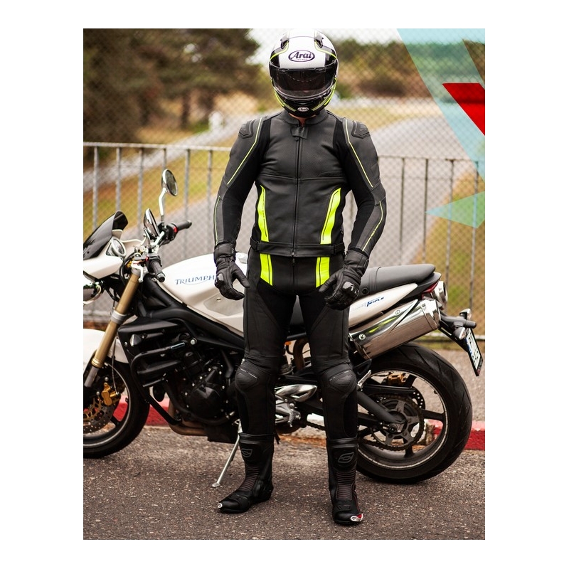 Ozone Volt Black-Fluo Yellow Motoristične hlače razprodaja