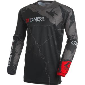 Motokros dres O'Neal Element Acid črno-siv