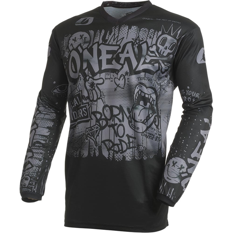 Motokros dres O'Neal Element Rancid črno-siv