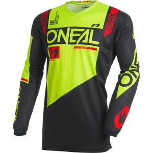 Motokros dres O'Neal Element Factor črno-neonsko rumen