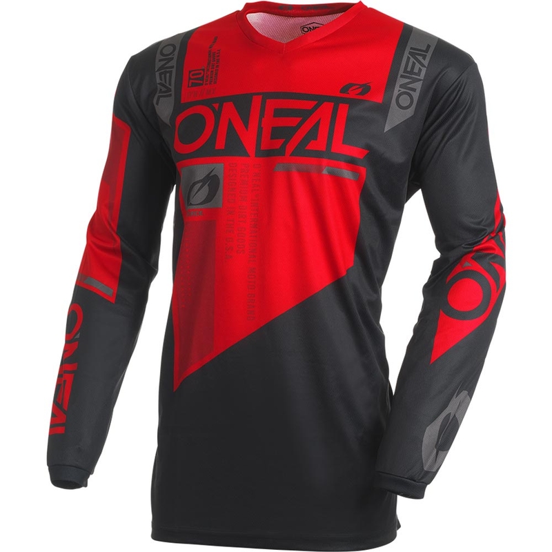 Motokros dres O'Neal Element Factor črno-rdeč