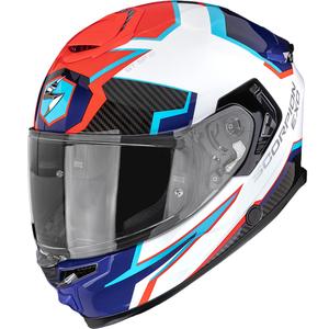Scorpion EXO-GT SP Air Atlas motoristična čelada z integriranim obrazom, belo-modro-rdeča