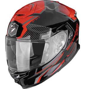 Scorpion EXO-GT SP Air Atlas motoristična čelada z integriranim obrazom črno-rdeča