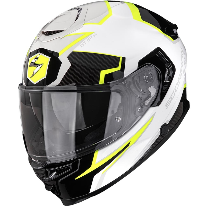 Scorpion EXO-GT SP Air Atlas motoristična čelada z integriranim obrazom, bela-črna-fluo rumena