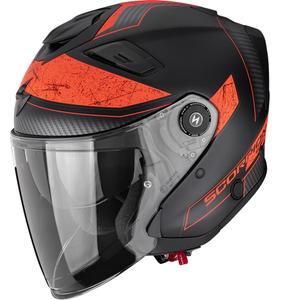 Moto čelada Scorpion EXO-GT Jet Crest z odprtim obrazom, mat črno-rdeča