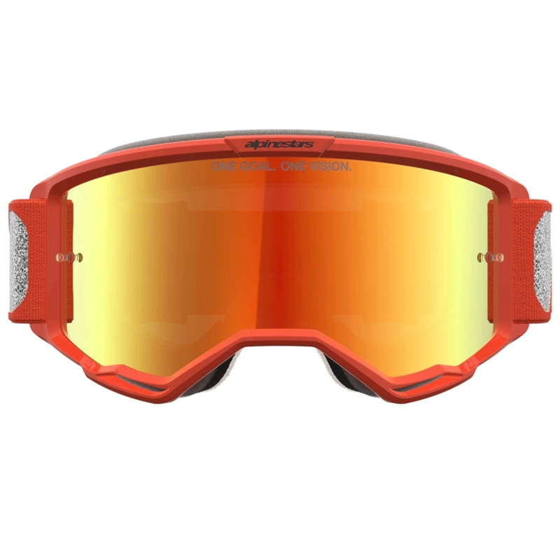 Motokros očala Alpinestars Vision 5 Rora srebrno-oranžna