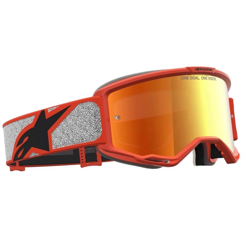 Motokros očala Alpinestars Vision 5 Rora srebrno-oranžna