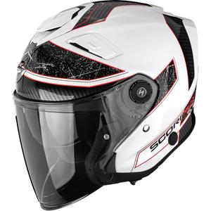 Scorpion EXO-GT Jet Crest odprta motoristična čelada belo-rdeča