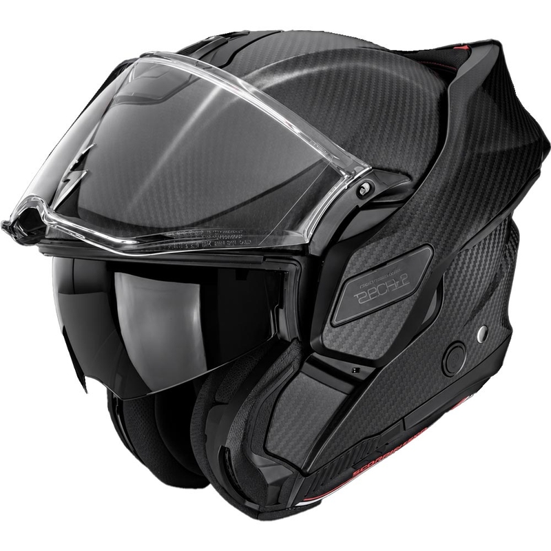 Motoristična čelada Scorpion EXO-TECH II Carbon Solid, preklopna, mat črna