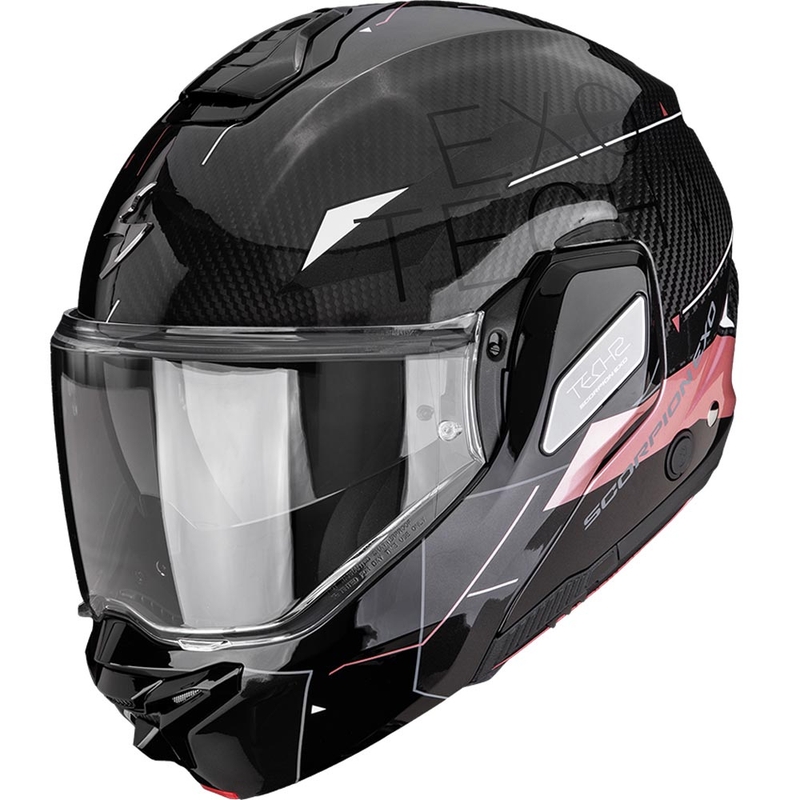 Moto čelada Scorpion EXO-TECH II Carbon Viator z nagibom, črno-roza