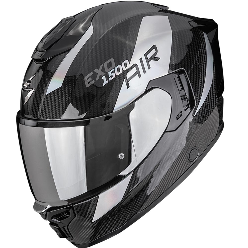 Scorpion EXO-1500 karbonska zračna čelada s celoobraznim profilom, črno-srebrna