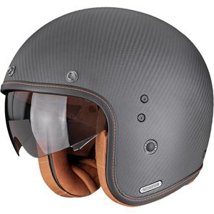 Moto čelada Scorpion Belfast II Carbon Solid z odprtim obrazom, mat črna