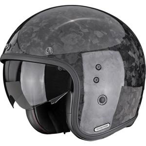 Motociklistična čelada Scorpion Belfast II Carbon Onyx z odprtim obrazom, črna