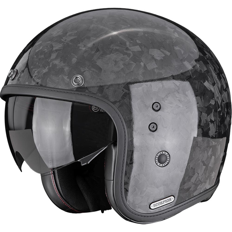 Motociklistična čelada Scorpion Belfast II Carbon Onyx z odprtim obrazom, črna