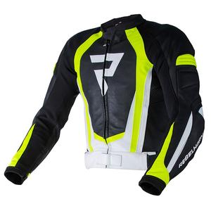 Motoristična jakna Rebelhorn Piston II PRO black-white-fluo yellow razprodaja