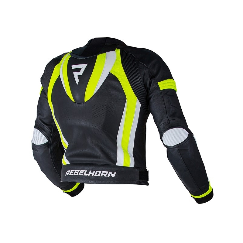 Motoristična jakna Rebelhorn Piston II PRO black-white-fluo yellow razprodaja