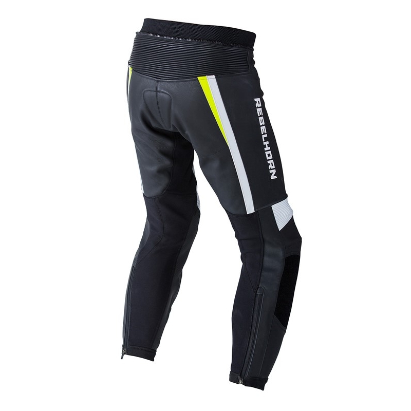 Rebelhorn Piston II PRO black-white-fluo yellow motoristične hlače za motoriste razprodaja