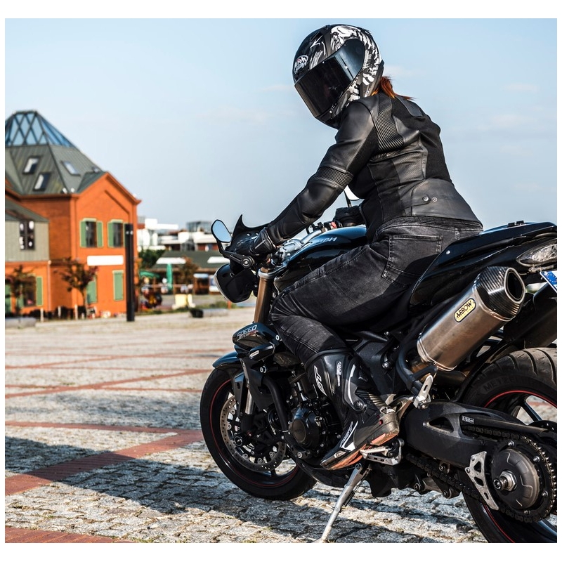 Ženska motoristična jakna Rebelhorn Rocket črna razprodaja