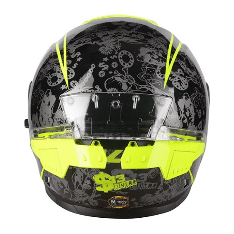 Lazer Rafale SR $13 Originalna črno-sivo-fluo rumena integralna motoristična čelada razprodaja