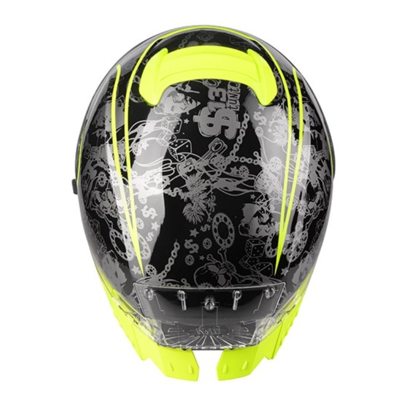 Lazer Rafale SR $13 Originalna črno-sivo-fluo rumena integralna motoristična čelada razprodaja
