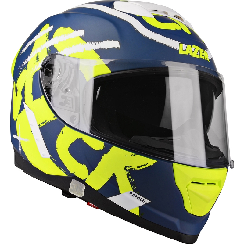 Integralna motoristična čelada Lazer Rafale Street blue-white-fluo yellow razprodaja