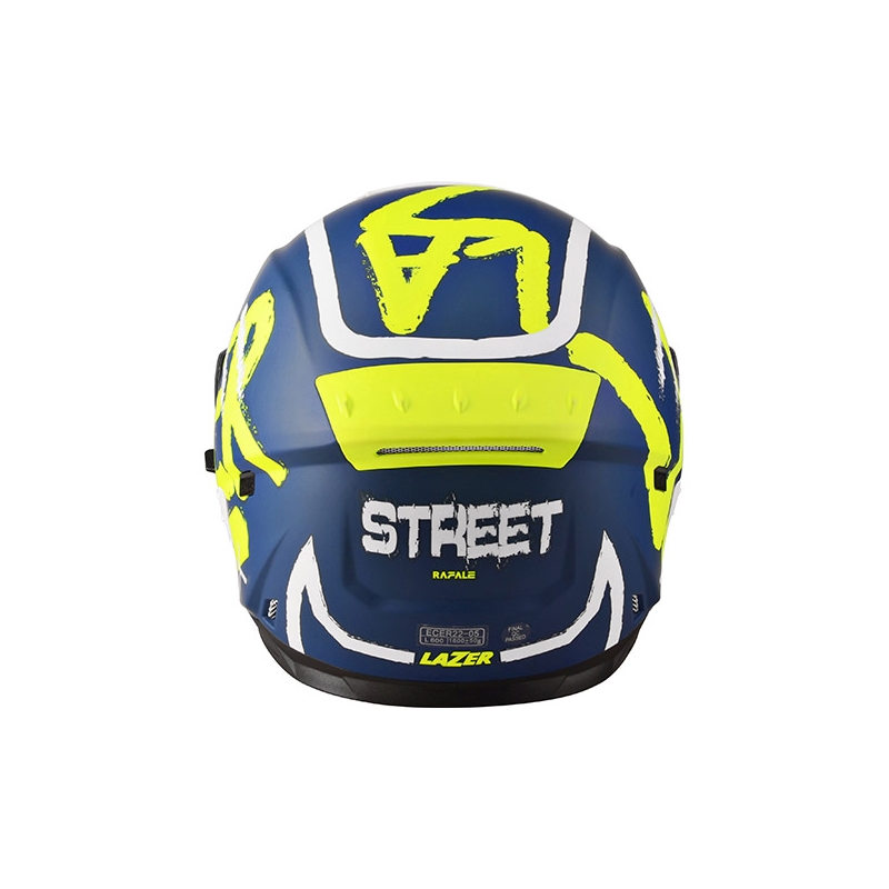 Integralna motoristična čelada Lazer Rafale Street blue-white-fluo yellow razprodaja