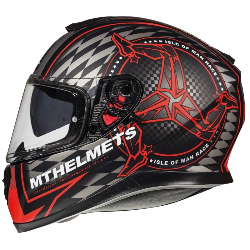 MT Thunder 3 SV Isle Of Man črno-sivo-rdeča integralna motoristična čelada razprodaja