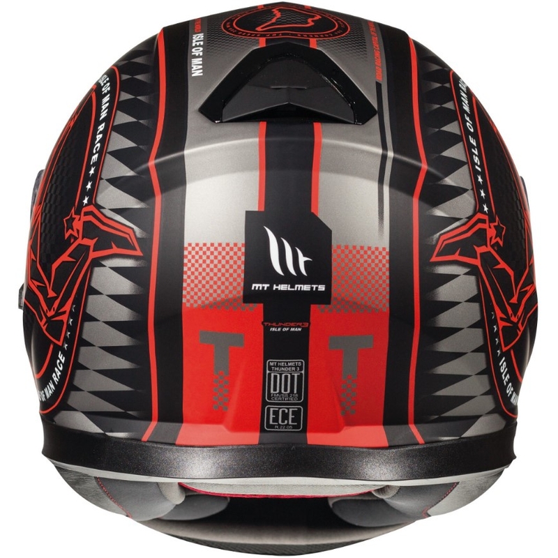 MT Thunder 3 SV Isle Of Man črno-sivo-rdeča integralna motoristična čelada razprodaja