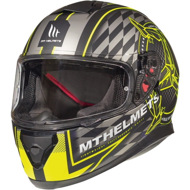 MT Thunder 3 SV Isle Of Man črno-sivo-fluo rumena integralna motoristična čelada