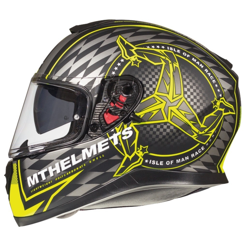 MT Thunder 3 SV Isle Of Man črno-sivo-fluo rumena integralna motoristična čelada