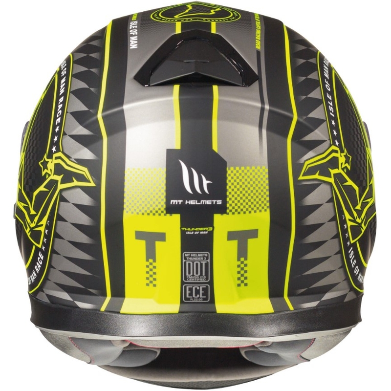 MT Thunder 3 SV Isle Of Man črno-sivo-fluo rumena integralna motoristična čelada
