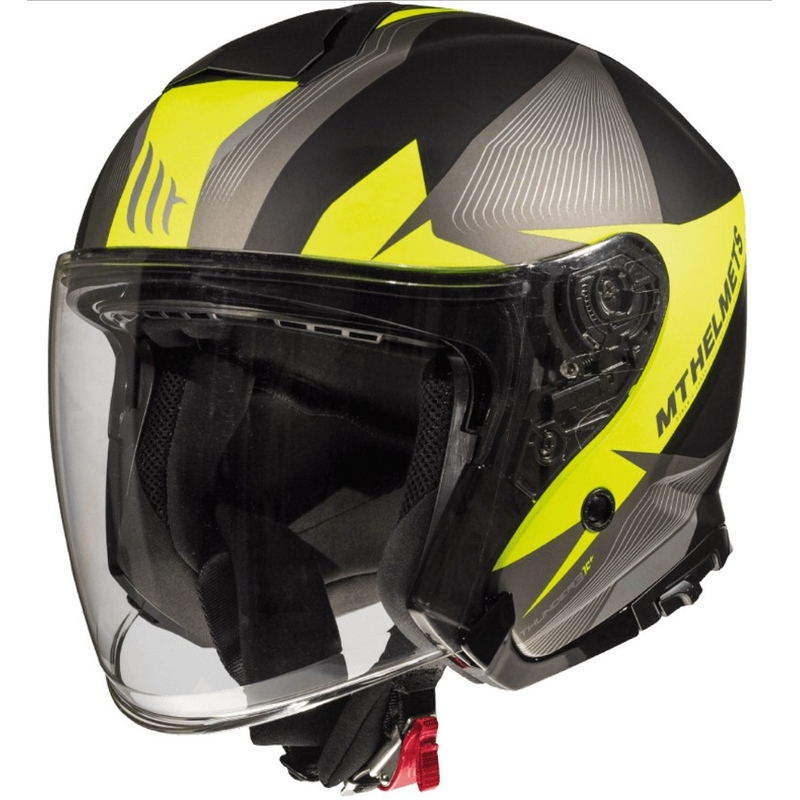 Odprta motoristična čelada MT Thunder 3 SV Wing Black-Grey-Fluo Yellow razprodaja