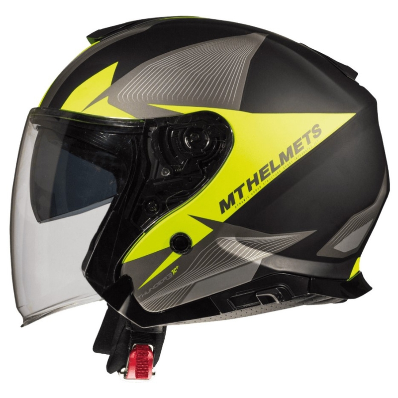 Odprta motoristična čelada MT Thunder 3 SV Wing Black-Grey-Fluo Yellow razprodaja