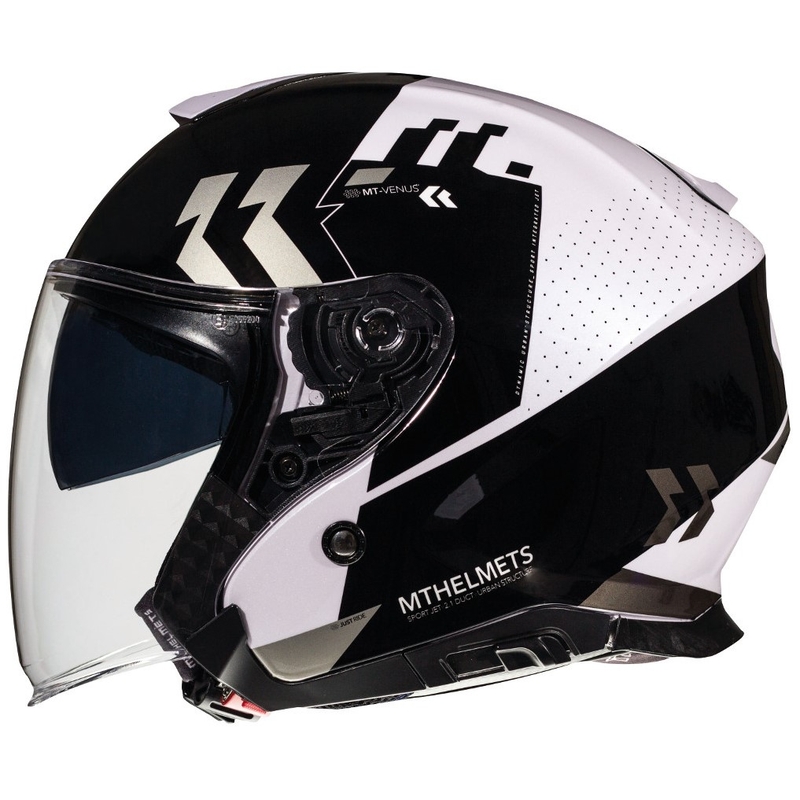 MT Thunder 3 SV Venus Black-Grey-White Odprta motoristična čelada razprodaja