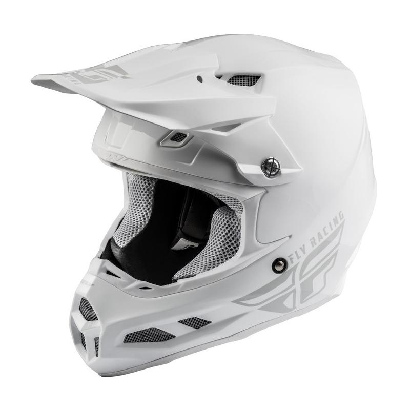 Motokros čelada FLY Racing F2 Carbon Solid white