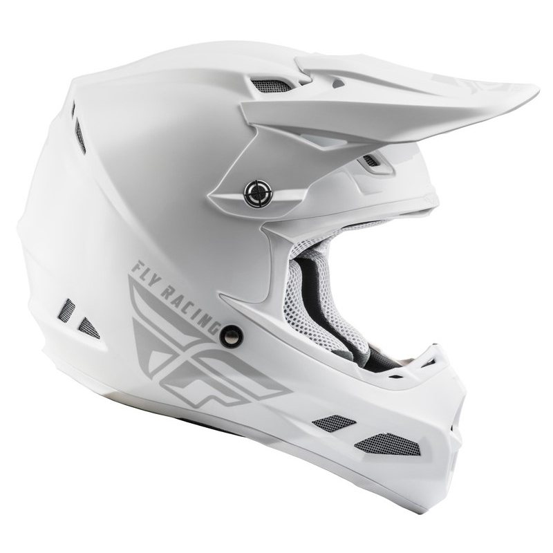 Motokros čelada FLY Racing F2 Carbon Solid white