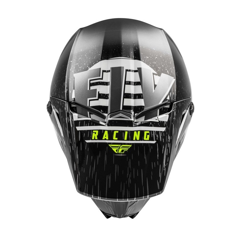 Motokros čelada FLY Racing Kinetic K120 črno-bela-fluo rumena