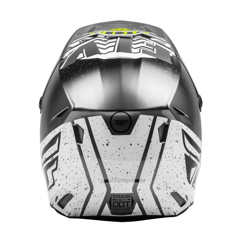 Motokros čelada FLY Racing Kinetic K120 črno-bela-fluo rumena