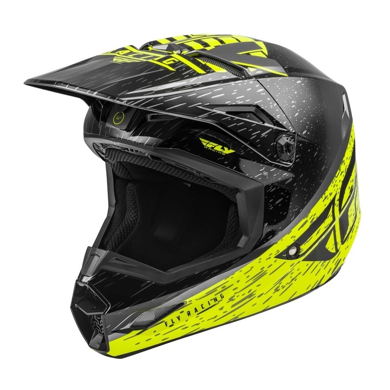Motokros čelada FLY Racing Kinetic K120 črno-sivo-fluo rumena