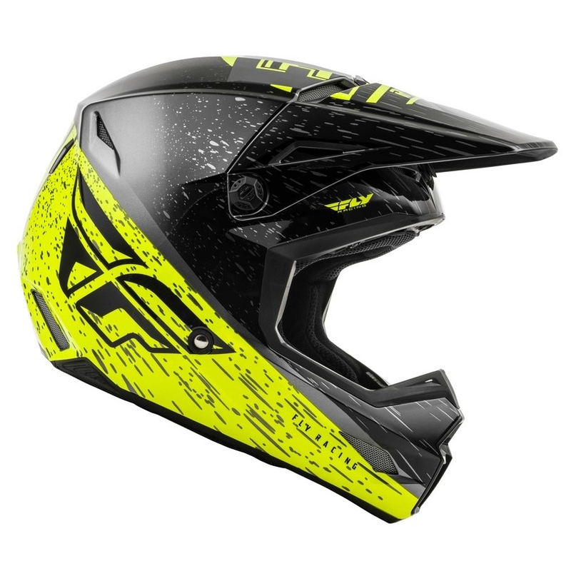 Motokros čelada FLY Racing Kinetic K120 črno-sivo-fluo rumena