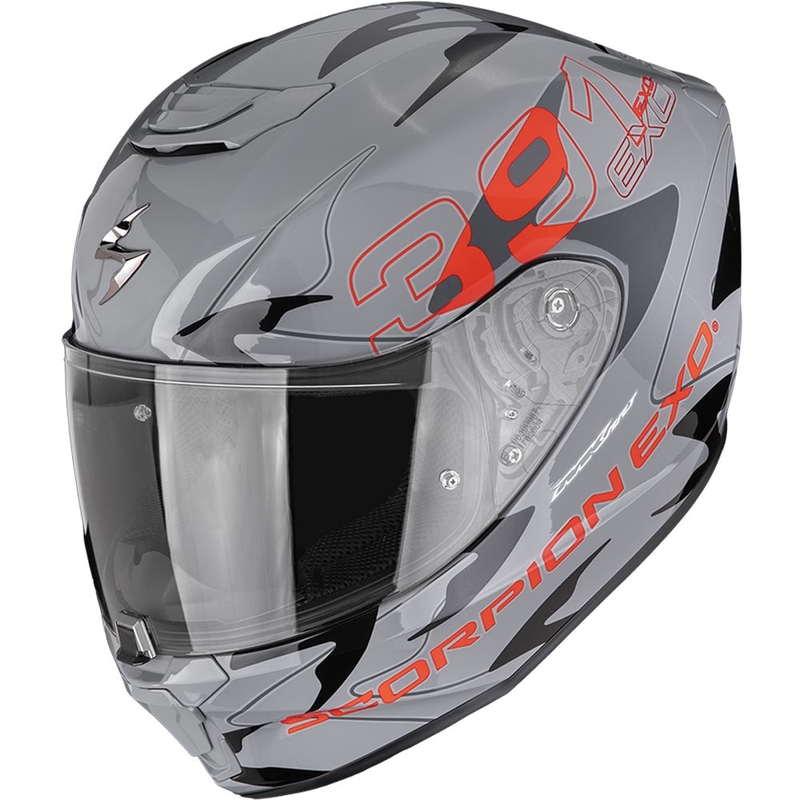 Scorpion EXO-391 Key motoristična čelada z integriranim obrazom, sivo-črno-rdeča