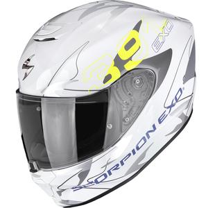 Scorpion EXO-391 Key motoristična čelada z integriranim obrazom, bela-srebrna-fluo rumena