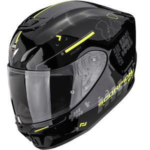 Scorpion EXO-391 Iron motoristična čelada z integriranim obrazom črno-fluo rumena