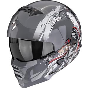 Modularna motoristična čelada Scorpion EXO-COMBAT II Demure srebrna