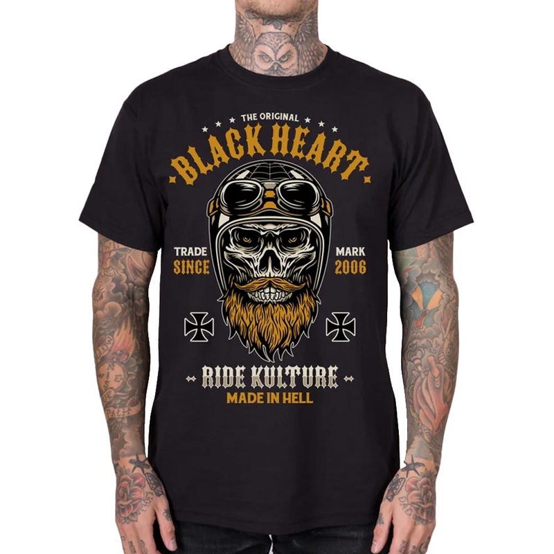Črna majica z motivom viskija Black Heart